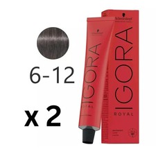 2 pk Schwarzkopf Igora Royal Permanent Hair Color 6-12 2 fl oz picture