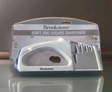 BROOKSTONE 4-in-1 Knife & Shear Sharpener Non-Slip Easy Grip Handle - BRAND NEW picture