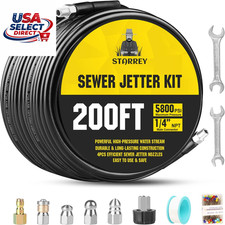 Pressure Washer Drain Jetter Kit 200FT 1/4