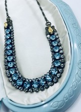 Sorrelli Signed Aqua Blue Crystal Necklace picture