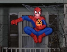 Marvel Spider-Man Airblown Halloween Inflatable Hanging Pumpkin 4.5 FT  SEALED picture