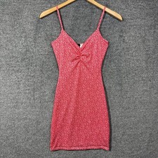 Windsor Mini Dress Small Red Floral Bodycon V-Neck Ruched Bust picture