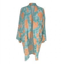NEW Ruby Rd Woman Plus 2X Kimono Cardigan Spring Breeze Blue Orange Eyelet picture