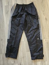 Vintage Adidas Windbreaker Mesh Lined Black Tapered Running Sweatpants Men's 2XL picture