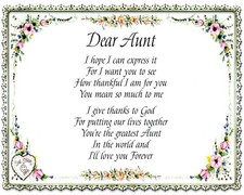 Catholic print picture- DEAR AUNT   -   8