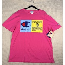 NWT Pink Champion Graphic Tee - Heritage 1919 Logo - Size Large picture