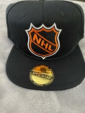 THROWBACK VINTAGE NHL NATIONAL HOCKEY LEAGUE ORANGE SHIELD LOGO HAT CAP NEW NWT picture