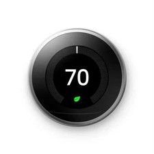 Google Nest 3rd Gen Learning Thermostat Smart Stainless Steel T3007ES picture