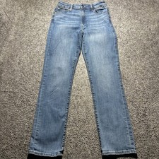 Gap Denim Classic Straight Women 4/26 Mid Rise Stretch Blue Jeans picture