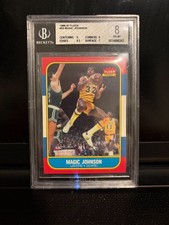 1986-87 Fleer Magic Johnson #53 BGS 8 NM-MT 9 Centering 9 Corners Lakers picture