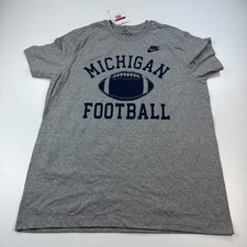 NEW Nike Michigan Wolverines Football Shirt Mens Large Gray Crew Neck NCAA picture