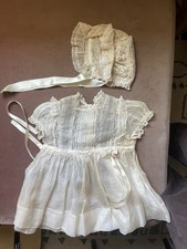Antique Baby Christening Dress with Bonnet picture