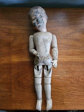 Antique Schoenhut 205 (?) Wooden Boy Doll 14” Carved Hair Intaglio Eyes 1900s picture