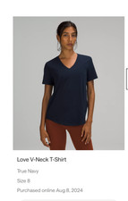 lululemon Love V-Neck T-Shirt size 8 picture