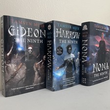 Tamsyn Muir novels Gideon the Ninth, Harrow the Ninth, Nona the Ninth science fi picture