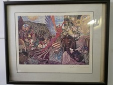 Carlos Santana -ABRAXAS Lithograph -Framed -w/COA#0624 -FREE SHIPPING INCLUDED  picture