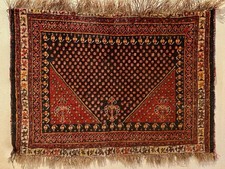Antique Qashqai-Kashkoli Bag Face Rug Mounted On Canvas picture