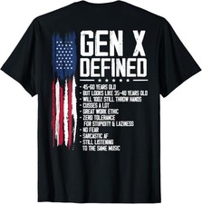 Gen X Defined Funny Retro Vintage Generation X (ON Back) T-Shirt picture
