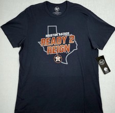 New 47 Brand Houston Astros T-Shirt Men's XL Blue Ready 2 Reign S/S Crew picture