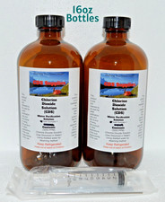 CDS Water Purification Solution 100% Pure 3,000ppm (2) 16oz Glass Bottles picture