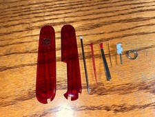New Victorinox 91mm PLUS HANDLE / SCALE 8 Piece KIT in RUBY RED  #20.5  picture