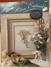 Vintage Bucilla Silk Ribbon Embroidery Kit Floral Spray Brand New picture