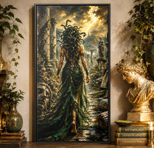 Medusa Wall Art 5 – Greek Mythology Dark Fantasy Framed Canvas picture