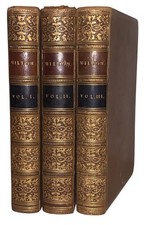 1851, The Poetical Works of John Milton, Aldine, 3 Finely Bound Leather Vol, VG+ picture
