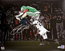 Saquon Barkley Signed 16x20 Eagles Reverse Hurdle Spotlight Photo PSA/DNA ITP picture