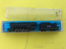 Vintage Atlas N Scale 0-8-0 Sante Fe Steam Locomotive & Tender #2111 With Box picture