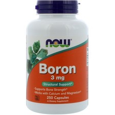 NOW Boron 3 mg (Bororganic Glycine), 250 Capsules, Expires Sept 2030 picture