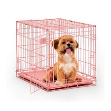MidWest Homes for Pets Pink Dog Crate, MidWest iCrate 24' Pink Folding Metal Dog picture