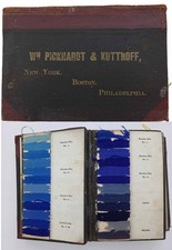 c1890 antique WM PICKHARDT KUTTROFF ny DYE STUFF real WOOL YARN SAMPLE CATALOG  picture