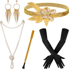 5Pcs 1920S Flapper Accessories 20S Gatsby Costume Accessories Set for Women Head picture