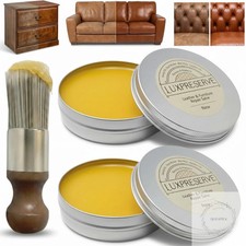 2 Pack Leather Furniture Salve & Brush Set Maintain Leather & Wood Helps Keep picture