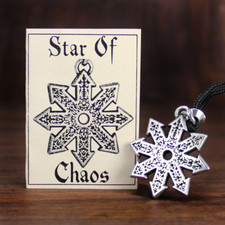 Pewter Chaos Star Pendant Runic Norse Necklace Chaos Magick Pagan Wicca Jewelry picture
