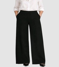 CHICO'S Size 4 (1X 18/20) Black EMME TROUSER Wide Leg Pants Orig$129 picture