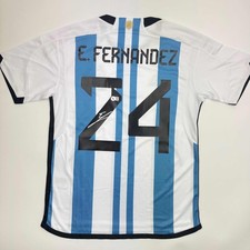 Autographed/Signed Enzo Fernandez Argentina Blue World Cup Jersey BAS COA picture