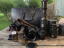 Nikon AF 2020 + Lenses + Vintage Bag (Untested but Clean) picture
