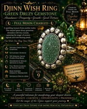 DJINN WISH RING • GREEN DRUZY GEMSTONE • ABUNDANCE & PROSPERITY  Size 9 picture