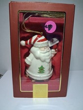 Lenox Santa Believe Porcelain Christmas Ornament Bell 2004 24k Gold Accents MINT picture