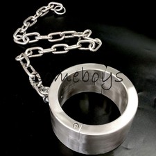 Super Heavy 8KG Stainless Steel Metal Neck Collar Restraint Chain Slaves Bound picture