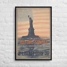  U.S. government bond of the 2nd liberty loan of 1917 /24x36-Framed Canvas Print picture