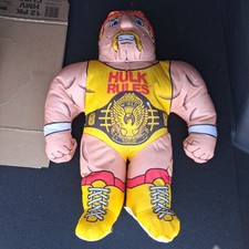 Vintage Tonka Hulk Hogan Wrestling Buddy Hulk Rules Plush Pillow WWE WWF NICE picture