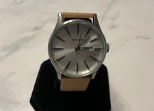 Nixon The Sentry Men’s Watch 42MM 8”leather Band New Battery picture