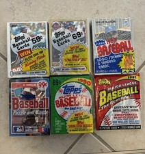 6 Lot Cello 1985-89 Packs Baseball Cards 1985 TOPPS Donruss 1989 Fleer Vintage picture