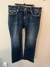 Vigoss Jeans Blue The New York Boot Cut Embellished Pocket Thick Stitch Womens picture