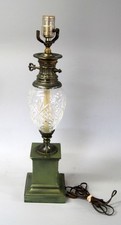 Vintage German Cut Crystal Metal Table Lamp Hollywood Regency picture