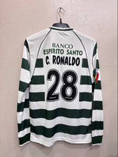 C.Ronaldo #28 Sporting CP Home Jersey 2001/03 Long Sleeve Men’s jerseys All size picture