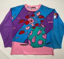 Vintage 1980s Peter Max NeoMax Signature Series Art Sweatshirt All-over Print M picture